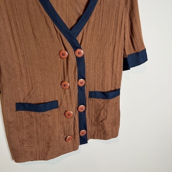 Marc by Marc Jacobs brown asymmetrical button cardigan - Picture 2 of 5